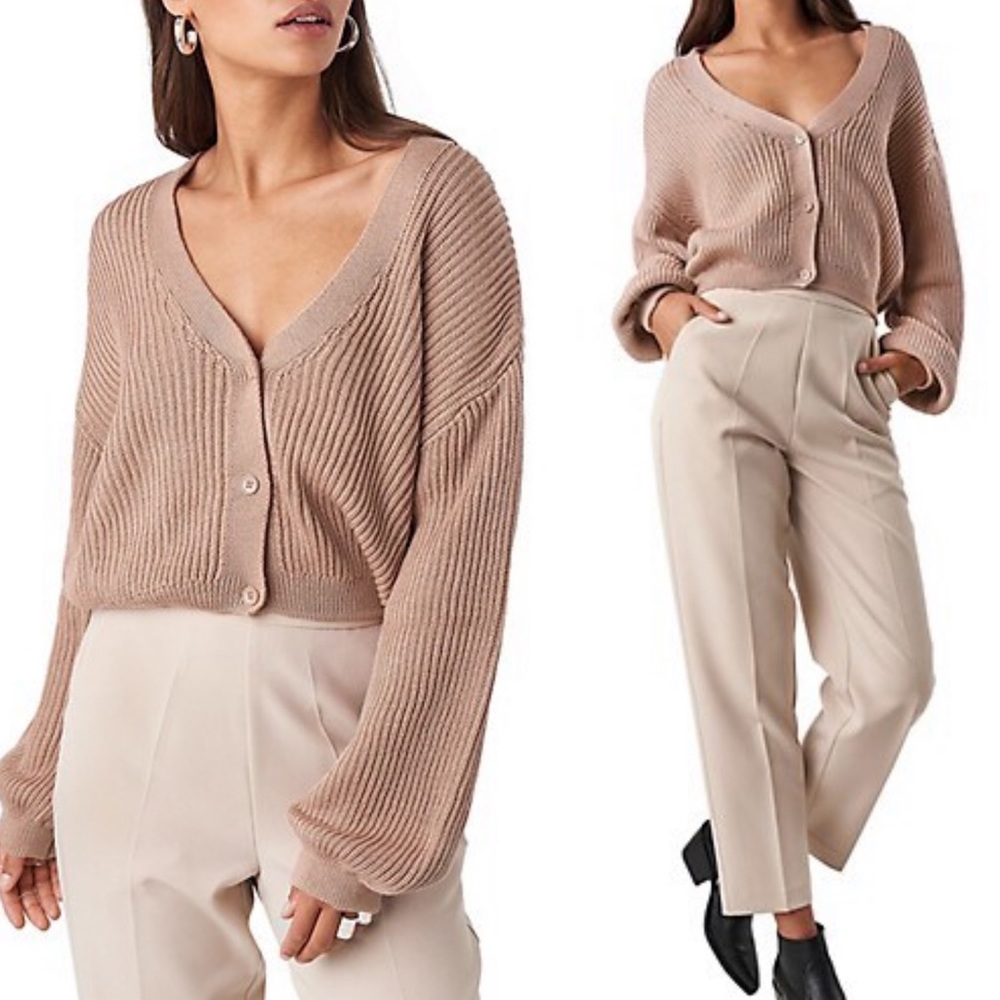 NA-KD volume sleeve cardigan